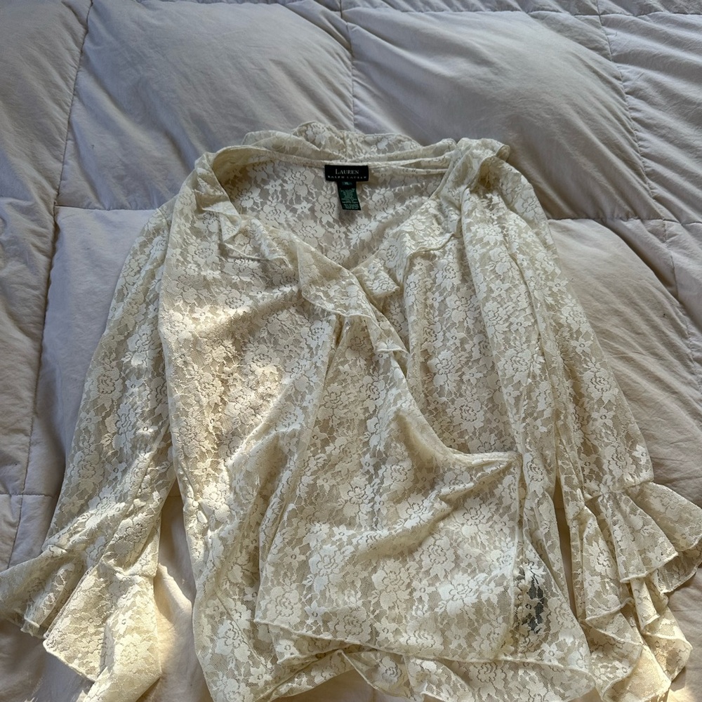 Ralph Lauren Cream Lace Top